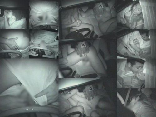 赤外線カメラで揺れる車内を盗撮したカーセックスのエロ画像 35枚 No.4