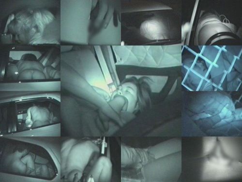 赤外線カメラで揺れる車内を盗撮したカーセックスのエロ画像 35枚 No.14